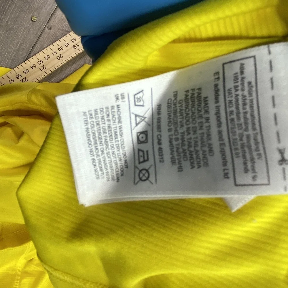 Adidas Shirt Mens Large Yellow Adizero ClimaCool Formotion Short Sleeve‎ Running